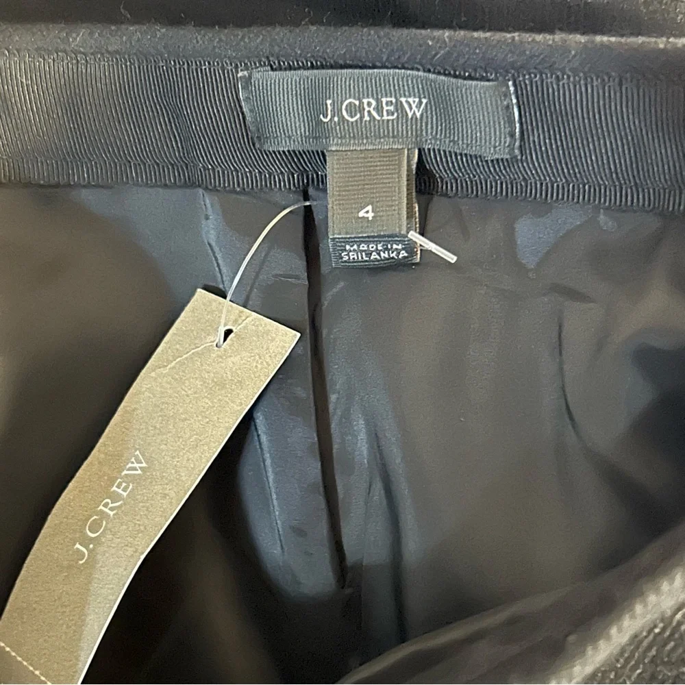 New J. Crew 100% Wool Black Skirt Lined Size 4 NWT